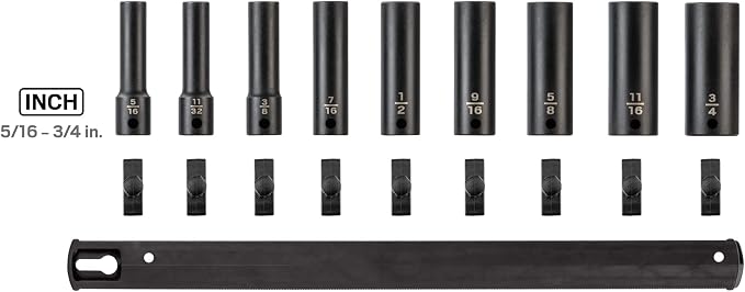 TEKTON 3/8 Inch Drive Impact Socket Set, 9-Piece | SID91109