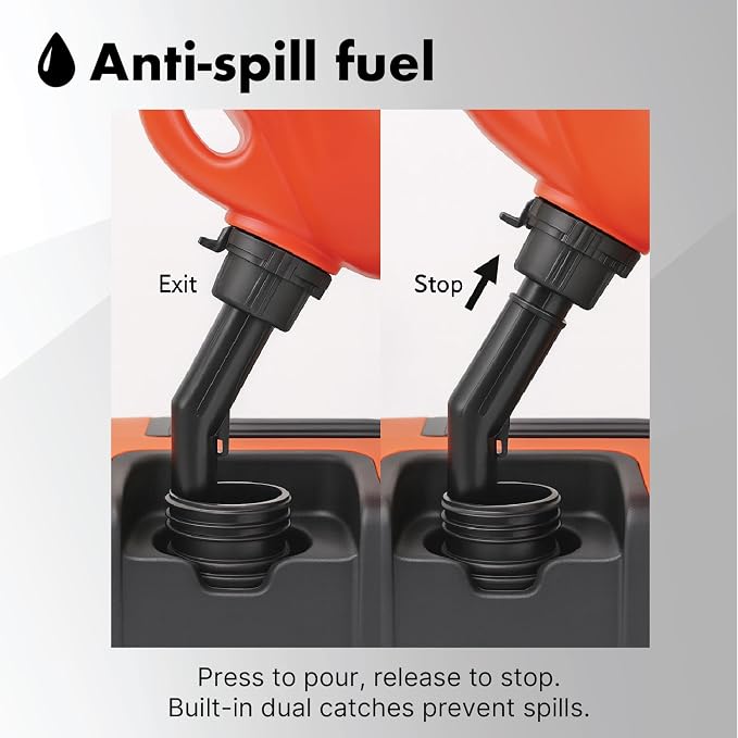 LAUCO Portable Fuel Tank, Gas Container, 3 Gallon Gas & Diesel Container with Transfer Hose and Nozzle, Mobile Fuel Storage for Boats, Docks, Farm, Shop & Garage 87256