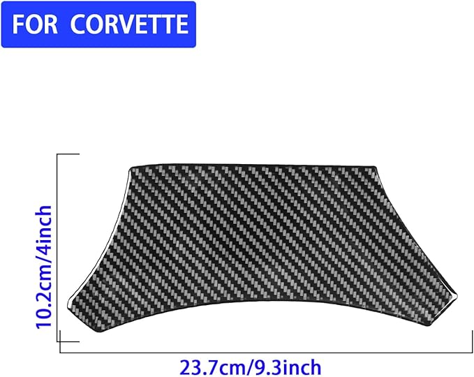 Unifizz Real Carbon Fiber Steering Wheel Base Trim Cover for Corvette C7 2014-2019, Retractable Upper Base Cover Trim, Sporty Interior Enhancement