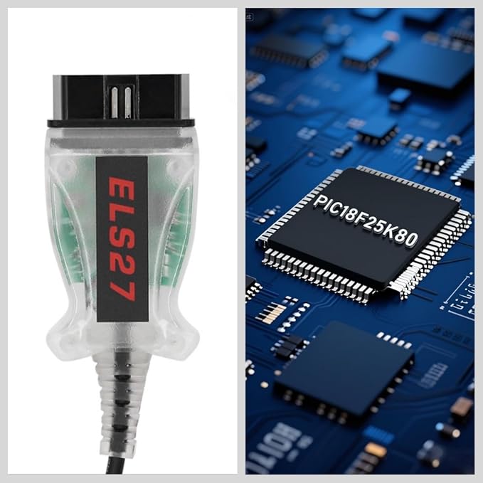 ELS27 Diagnostic Cable Compatible for Ford Mazda Lincoln and Mercury Car, Compatible for FORScan ELMconfig FF2 Foccus ScanMaster ELM v2.1 and Scantool.net. (25K80 Chip)