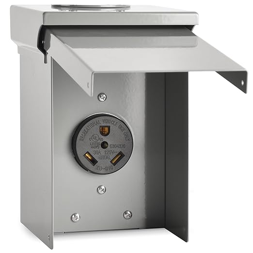 30 Amp RV Outlet Box, NEMA TT-30R RV Electrical Panel-Weatherproof for 125/250V RV/EV Camper Plug Trailer Motorhome Electric Car