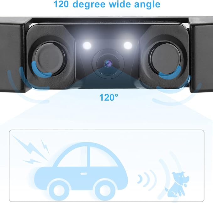 License Plate Camera,3 in 1 Car License Plate Frame Parking Rearview Reverse Backup Camera 2LED with 120 Degrees Wide Angle for Vehicles, Reduces Incidents