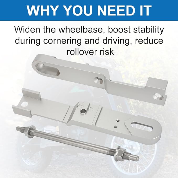 Swing Arm Extension Kit Compatible with Razor MX650 SX500 MX500, 4''-5'' Widening Axle Extension, Silver