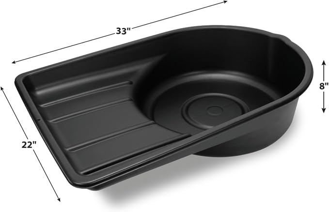 Performance Tool W4072 Black Extra Large Portable 7.5 Gallon Oil Drain Pan, (28.4 L)