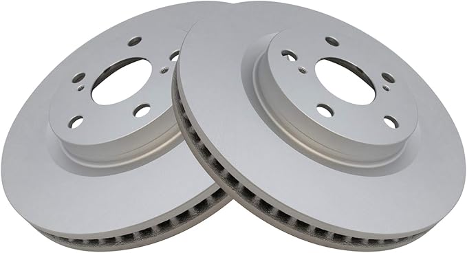 TRQ Front Brake Rotor Set Coated Compatible with 08-18 Toyota Avalon 07-17 Camry 09-18 RAV4 Japan Built Models 1st VIN Digit J 07-18 Lexus ES350 13-18 ES300h
