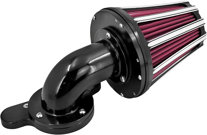 Air Cleaner Filter 90° Forward-Facing Intake Kit CNC Fit for Harley Touring Softail Dyna Sportster XL (Black Housing Red Element, A For Sportster XL 04-22)