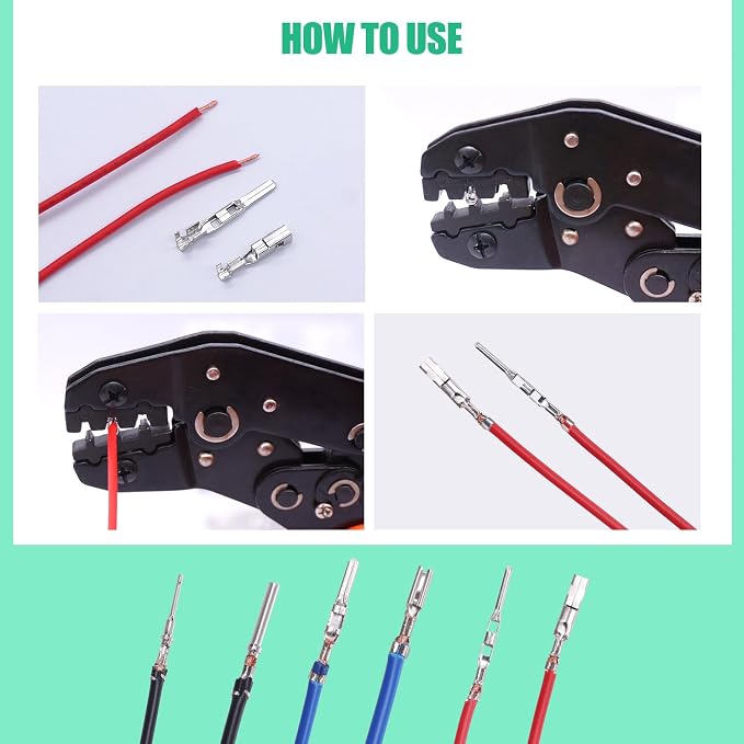 Twidec/290PCS Car Electrical Wire Terminal Pins Connector 1/1.5/1.8/2.2/2.8/3.5mm 21Type Connector Pins Terminal Auto Electric Connectors Non-Insulated Plug Removal Male Female Crimp Pins