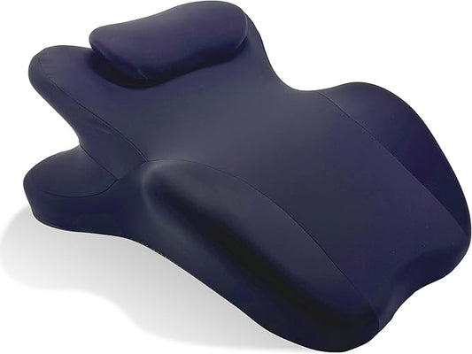 Memory Foam Wedge Pillow Ergonomic Reading Pillow, Comfortable and Supportive Back Support Prone Pillow to Relax Neck and Back for Reading, Watching TV, Sleeping on Your Stomach in Bed-Navy Blue