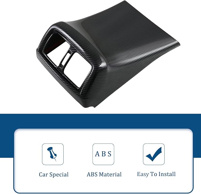 Rear Air Condition Vent Cove Imitation Carbon Fiber Pattern Style Interior Decoration Accessories Compatible with Toyota Hilux 2016 2017 2018 2019 2020 2021 2022 2023 2024 2025