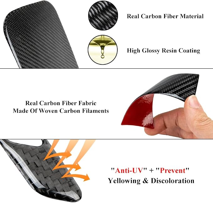 AeroBon TL Real Carbon Fiber Interior Trim Overlay Compatible with 2004-2008 Acura TL, 6-Piece AC Air Vent Outlet Cover Set