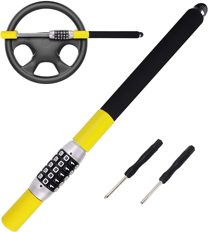 Tevlaphee Steering Wheel Combination Lock and Tevlaphee Wheel Lock