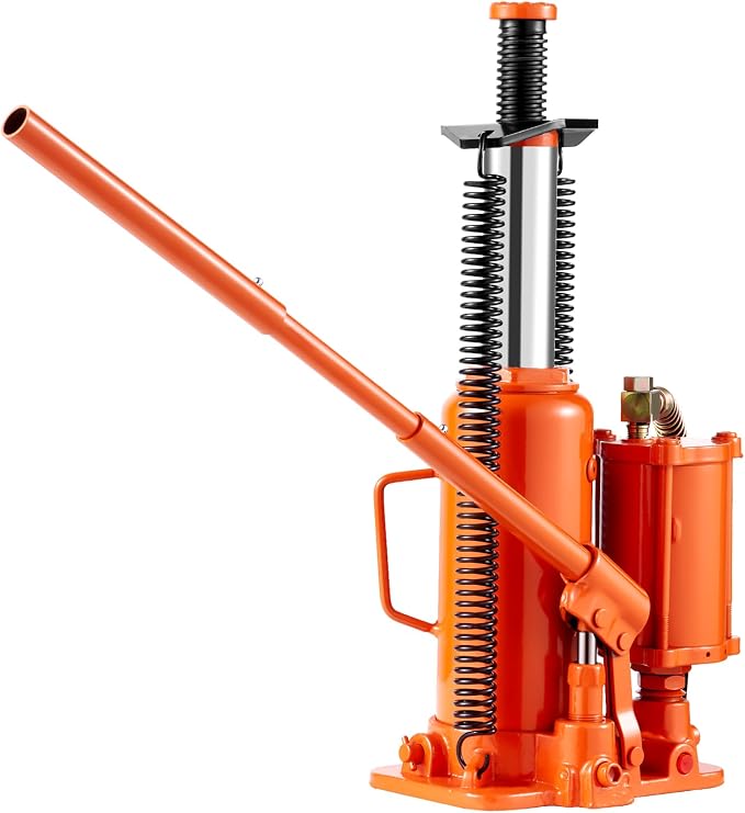VEVOR Air Hydraulic Bottle Jack, 12 Ton/26455 lbs Pneumatic Hydraulic Bottle Jack with 10.43''-19.88'' Lifting Range & Manual Hand Pump, for Pickup, Truck, RV, Auto Repair, Industrial Engineering