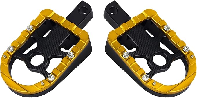 Motorcycle Floorboards Passenger Footboards Wide Foot Pegs Board Pedal Compatible with Touring Electra Road Street Glide Softail Road King Yellow Edge