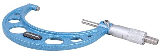 Accusize Industrial Tools Outside Micrometer, 3-4", EG00-0004 | 3-4", Ultra-Precision, Carbide Tipped, M-Type, Resolution 0.0001", Ratchet Friction Thimble, Solid Storage Case