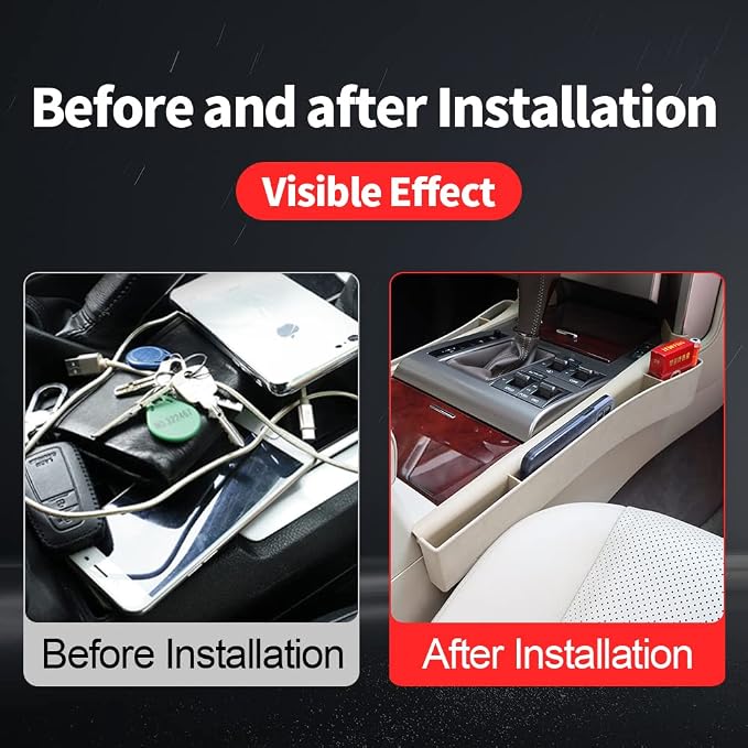 Lallker Suitable for 2010-2021 GX460 Seat Gap Storage Box 400 Central Control Storage Box Modification (2010-2021 Beige-copilot)