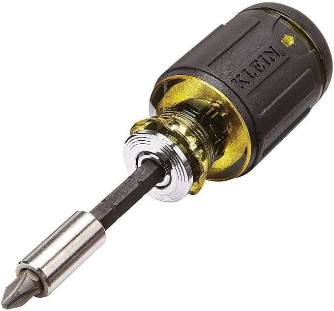 Klein Tools 32933 Impact Driver, 7-in-1 Impact Flip Socket Set & 32308 Multi-bit Stubby Screwdriver & 32303 Multi-Bit Screwdriver/Nut Driver
