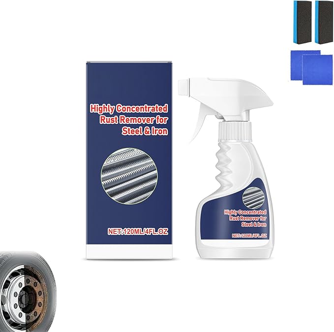120 Ml/4 Oz Removedor De Oxido Altamente Concentrado, Highly Concentrated Rust Remover for Steel & Iron, Multipurpose Heavy Rust Remover Spray, Easy to Sprays, For Metals and Car Parts (1PCS)