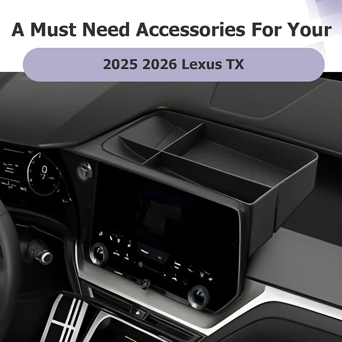 2026 Lexus TX350 Accessories - Compatible with Lexus 2024 2025 2026 TX TX350/TX500h/TX500h+ Accessories Dashboard Storage Tray 14-inch Behind Screen Organizer Center Console Display Box Dash Tray