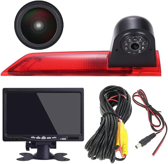Third Roof Brake Lamp Car Backup Camera Replacement for Ford Transit Custom 2012-2016 Dritte 3 Waterproof Parking Camera+7" Reverse Monitor