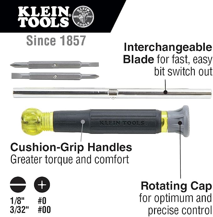 Klein Tools Precision Driver Kit with Multi-Bit Screwdriver (32305) and All-in-One Repair Tool Kit with 39 Bits for Apple Products (32717), 2-Piece