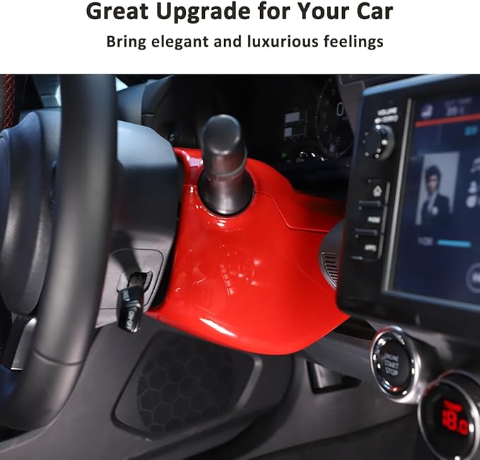 Car Steering Wheel Base Upper Trim For Subaru BRZ Toyot@ 86 2022-2023 Interior Steering Wheel Base Decoration Accessories (Red)