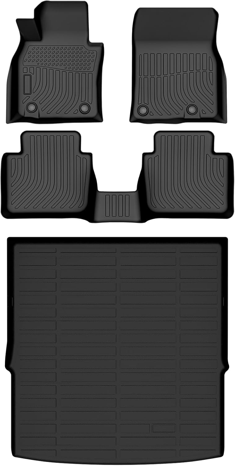 Floor Mats & Cargo Liner Set Custom Fit for Mazda CX-50 2023 2024 2025, All Weather Protection for Car Mats Anti-Slip TPE Odorless Floor Liners Mazda CX-50 Accessories Waterproof Trunk Mat, Black