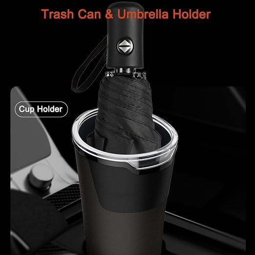 Leakproof Car Trash Can with Removable Liner, Mini Waterproof Car Trash Bin for SUV Truck, Small Auto Garbage Can for Vehicle, Home & Office, Multipurpose, Easy to Clean (Black)