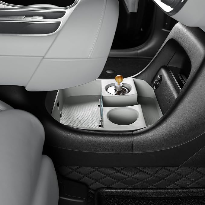 Compatible with 2026 Hyundai Palisade Center Console Organizer Compatible with Hyundai Palisade 2026 Accessories Console Tray, Console Armrest Stoage Box Cup Holder (7-Seat)-Gray
