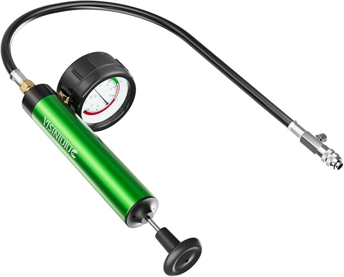 Universal Radiator Pressure Tester, Aluminum Automotive Cooling System Radiator Pressure Tester Tool,Pressure Test Pump with Pressure Gauge,Fit for Adapters for Various Car Models