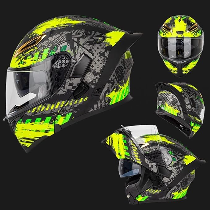 Full Face Bluetooth Modular Motorcycle Helmet, DOT & ECE Approved, Black/White