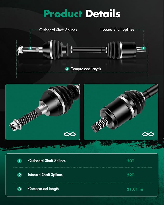 SCITOO 1380234 Front Left Right CV Axle for Polaris Sportsman 700 Sportsman 600 Sportsman 500 Sportsman 400 Sportsman 800