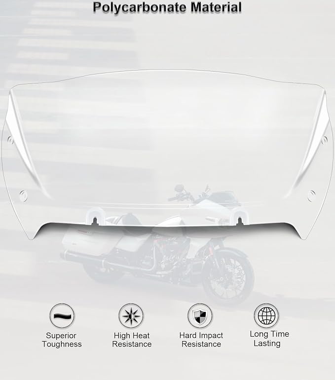 9" Wave Windshield Windscreen Wind Splitter Compatible with Harley Davidson CVO Road Glide FLTRXSE 2023-up, CVO Road Glide ST FLTRXSTSE 2024-up, Road Glide FLTRX 2024-up (Clear)