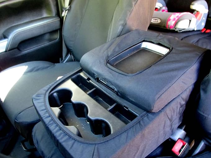 Durafit Seat Covers, Compatible with 2014-2020 Chevy Silverado and GMC Sierra Front 40/20/40 Split Bench Seat with Opening Center Console and with Opening 20 Section Seat Bottom.