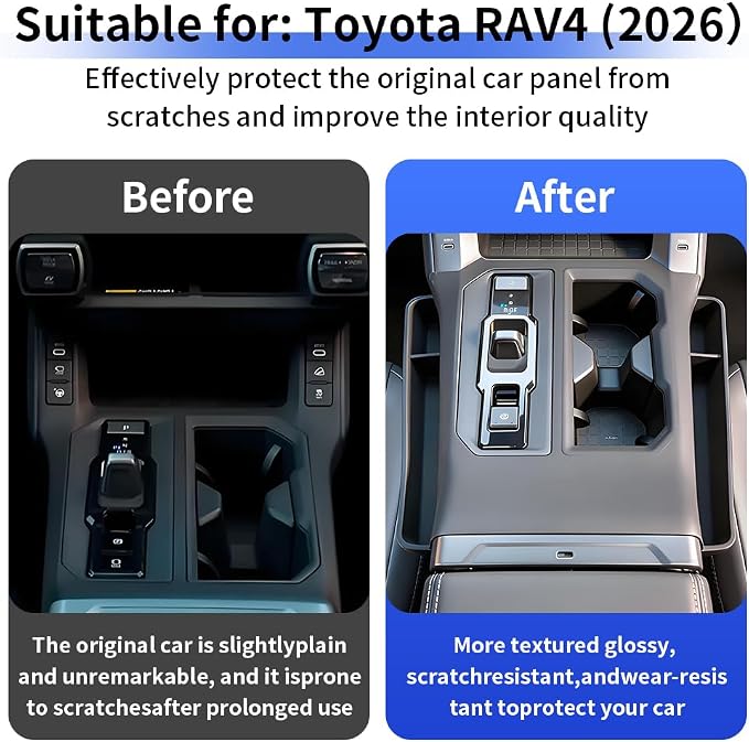 Car Center Console Organizer for Toyota RAV4 2026 Auto Interior Accessories Central Control Gear Shift Storage Panel Decoration Protection Cover Seat Middle Silicone Tray