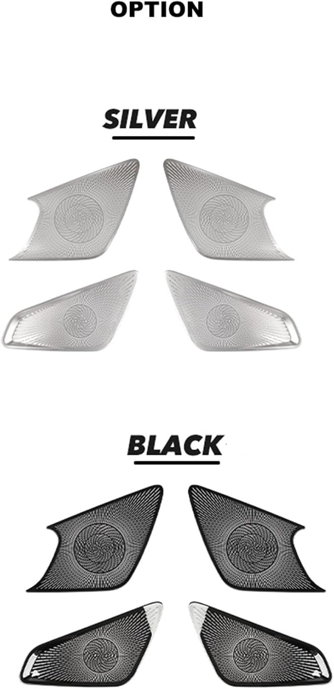 Stainless Steels Upper Air Outlet Speaker Cover Steels Interior Speaker Decoration Trim Cover Compatible with Kia Soul 2020-2025 Accessories (Silver)