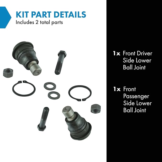 TRQ Front Lower Driver and Passenger Side Ball Joint Set Compatible with 2003-07 Nissan Murano 2004-09 Quest 2008-13 Rogue 2014-18 Rogue with 3rd Row Seating