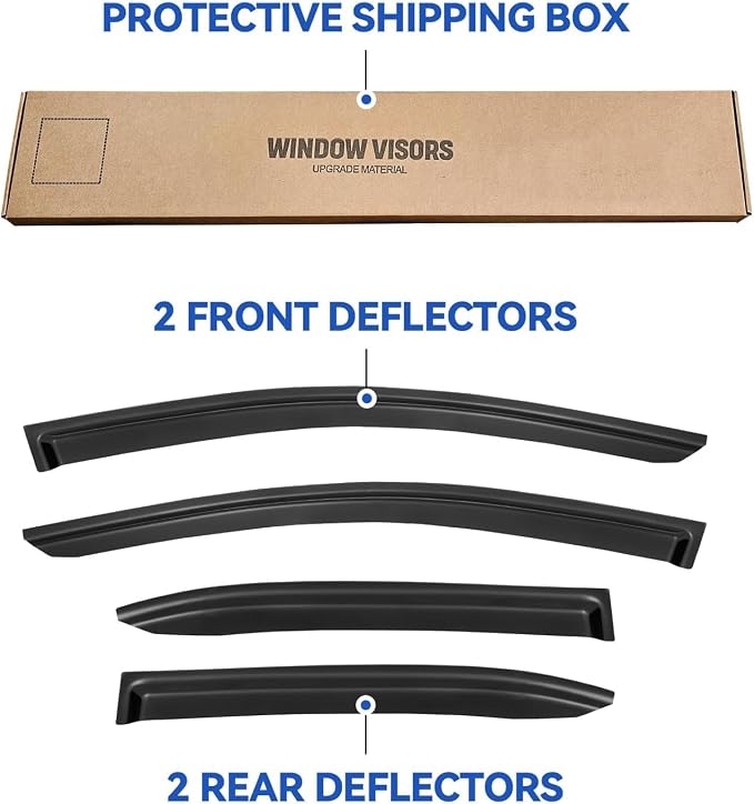 Window Visors Rain Guards Shield for 2019-2026 Toyota Corolla Sedan, Out-Channel Window Vent Wind Deflectors Visors Shades for 19-26 Corolla Sedan