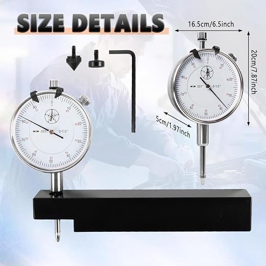 6434 Sleeve Height and Counter Bore Gauge Compatible with All Diesel Engines, Cylinder Bore Gauge Range: 0-1.00", Graduation: 0.001", Reading: 0-100, Quickly and Accurately Measure