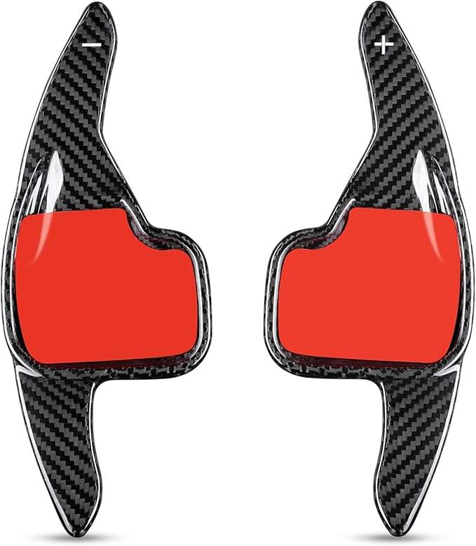 T-carbon Real Carbon Fiber Paddle Shifter Extension Cover Compatible with BMW 1 2 3 3GT 4 5 5GT 6 7 Series 2 Estate X1 X3 X4 X5 X6 M5 Z4 i8 2011-2024 Steering Wheel Paddle Interior Accessories,Black