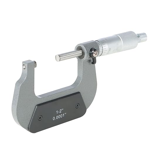 marddpair Micrometer 1-2 Inch 0.0001 Inch Precision Outside Micrometer Carbide Tipped