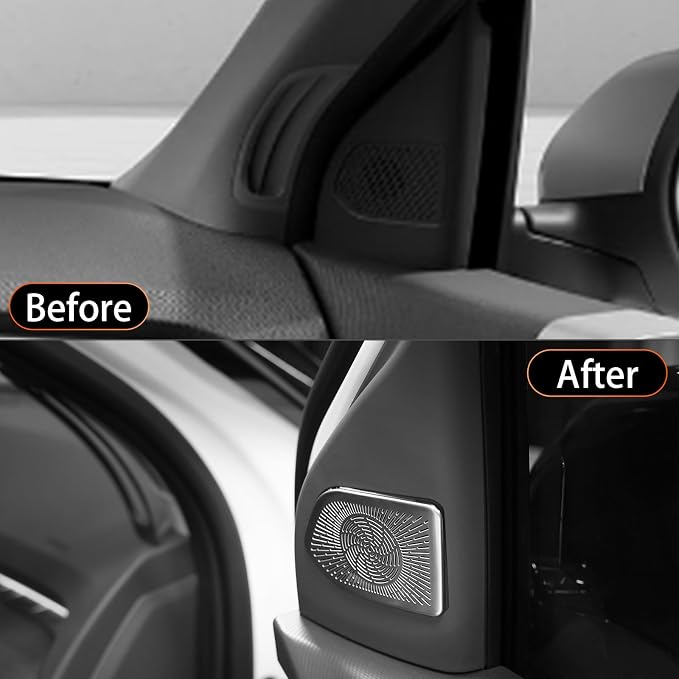 YOUTOOCAR Stainless Steel Door Speaker Covers Tweeter Audio Speaker Covers Trim Compatible with Kia EV3 2026 Accessories (Silver)