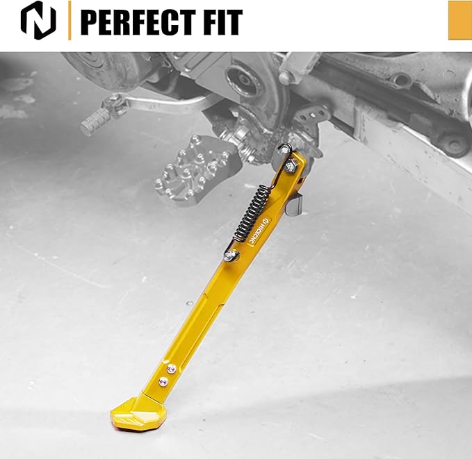 NICECNC Gold Kickstand Kick Stand Adjustable Sidestand Compatible with Suzuki DRZ400/DRZ400E/DRZ400S/DRZ400SM 2000-2020 2021 2022 2023 2024 See Fitment (Accessories not Included)