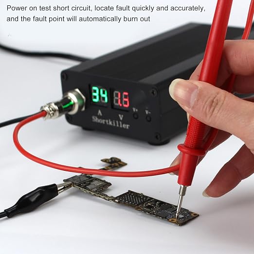 Mobile Phone Circuit Detector, VCC Power Supply Short Circuit Detector with Multiple Real Time Display Short Circuit Detection Box for Phone PC Motherboard Repair