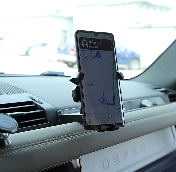 PIUGILH Aluminum Alloy Car Center Console Mobile Phone Holder for Land Rover Defender 90 110 2020-2022 with Glove Box Dash Storage Organizer Car Accessories