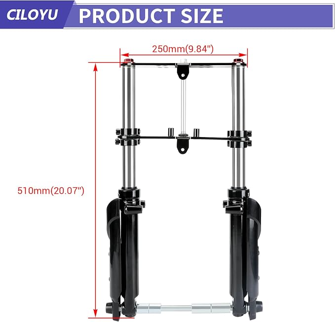Mini Bike Front Forks Suspension Kit Replacement for Coleman Minibike CT100U Monster Mega Moto 80 105cc Motovox MBX10 MBX11 Baja Doodlebug DB30 Trailmaster Storm 200 Parts 7/8 Handlebar Risers