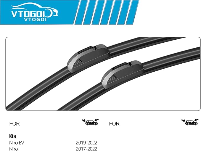 OEM Windshield Wiper Blades Replacement for Kia Niro 2017 2018 2019 2020 2021 2022, All Weather Original Factory Quality Front & Rear Wipers Set 26"+16"+12" (Pack of 3)