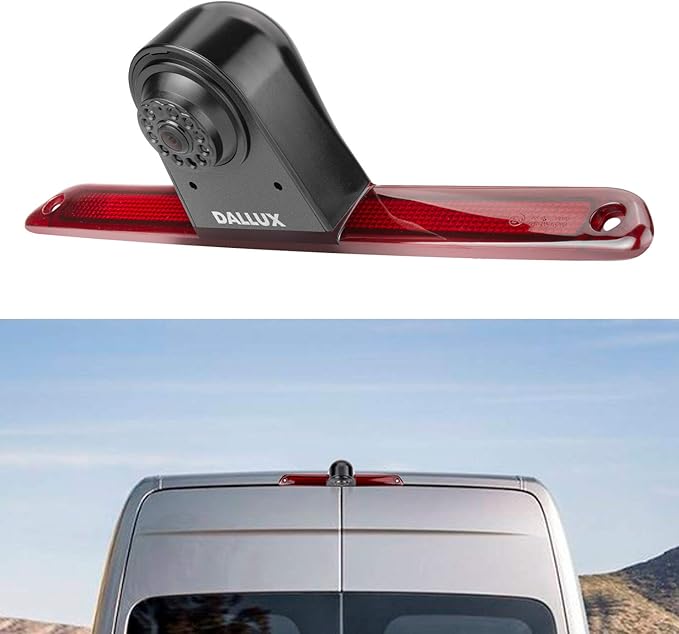 DALLUX Sprinter Brake Light Backup Rear View Camera for Benz Sprinter/VW Crafter Van,Car 3rd Wide Angle Waterproof Night Vision Microphone Built-in Adjustable Lens Roof Mount Reverse Cam