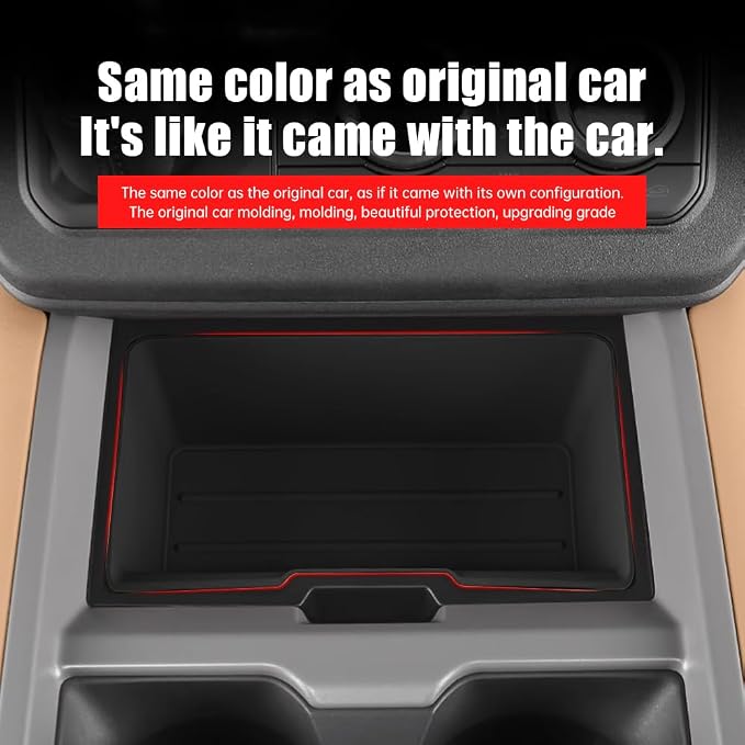 Center Console Storage Box for 2025-2026 Land Rover Defender 90 110 130 Center Storage Box Pad Interior Organizer Tray Storage Box Silicone Trim Tuning Supplies Accessories (ferrous)