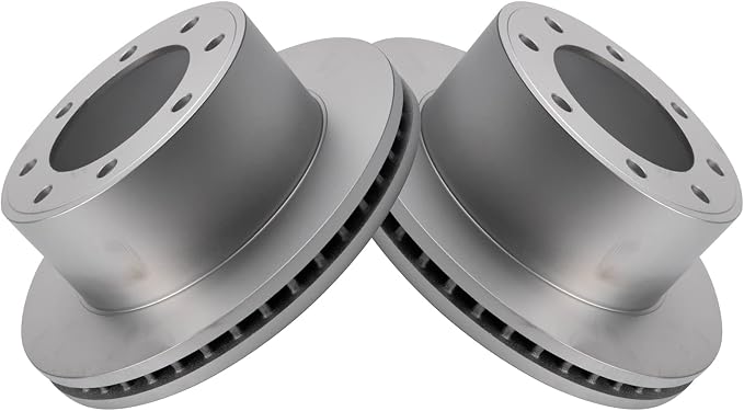 TRQ Rear Brake Rotor Set G Coated Vented Compatible with 2005-2012 Ford F-250 Super Duty 2005-2012 F-350 Super Duty