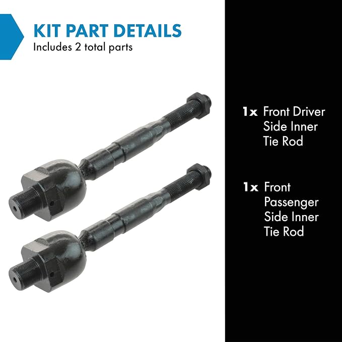 TRQ Front Inner Tie Rod Set 2 Piece Compatible with 2005-2019 Nissan Frontier 05-12 Pathfinder 05-15 Xterra 09-12 Suzuki Equator